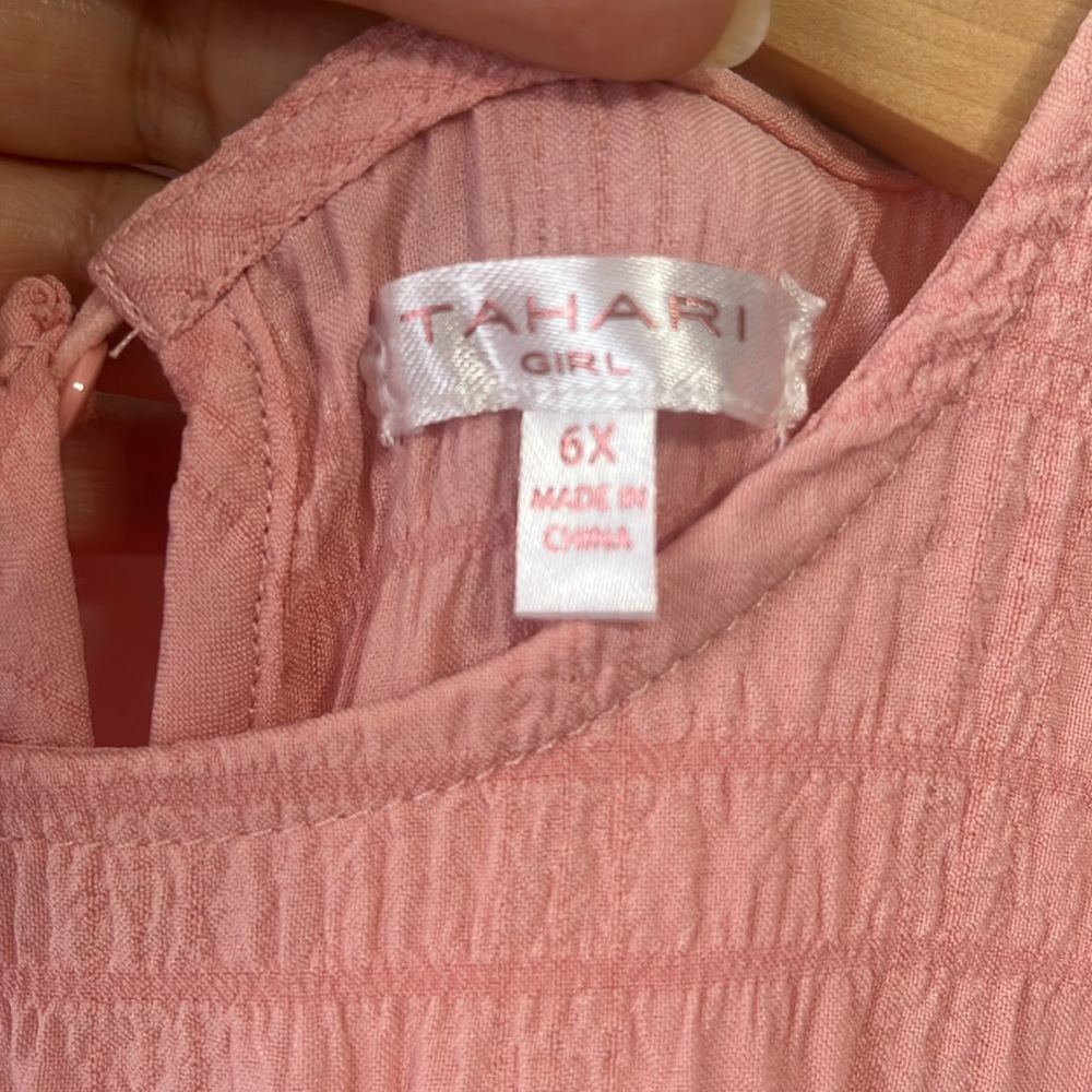 Pink Ruffled High-Low Kids Dress - Picture 6 of 6